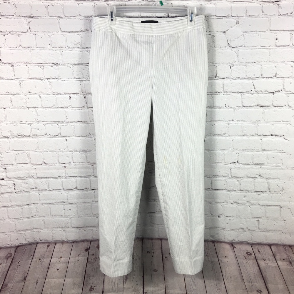 Talbots white pinstripe Chatham ankle pants size 6